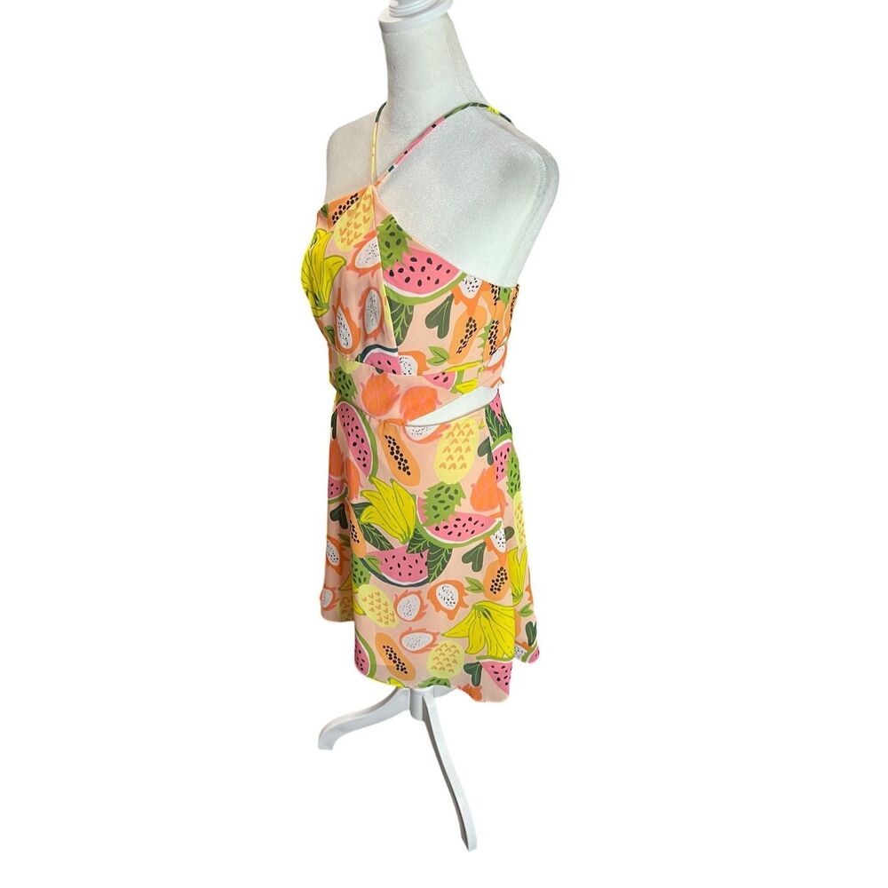 Anthropologie Hutch Mixed Fruit Cutout Halter Romper Tropical Print Size 2 - Picture 6 of 9